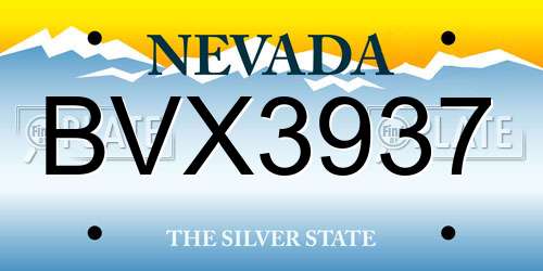 BVX3937 Nevada License Plate