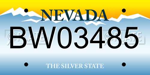 BW03485 Nevada License Plate