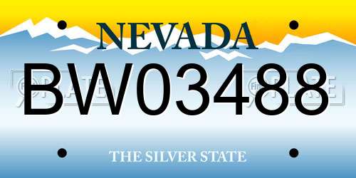 BW03488 Nevada License Plate
