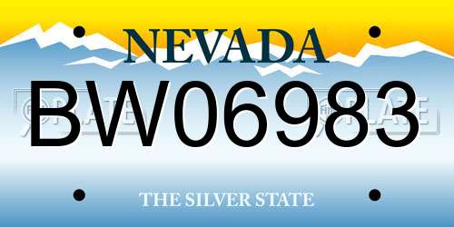 BW06983 Nevada License Plate