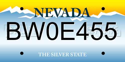 BW0E455 Nevada License Plate