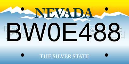 BW0E488 Nevada License Plate