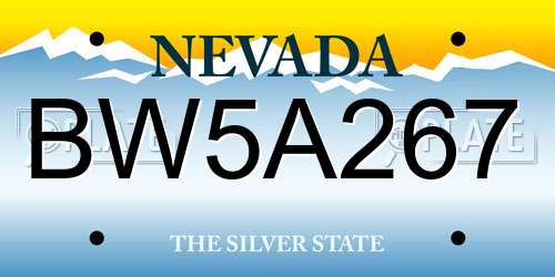 BW5A267 Nevada License Plate