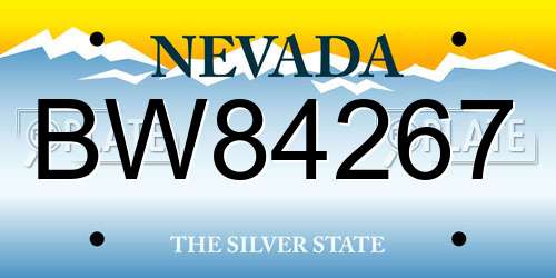BW84267 Nevada License Plate