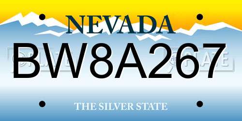 BW8A267 Nevada License Plate