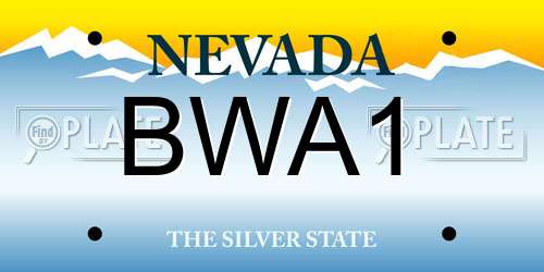 BWA1 Nevada License Plate
