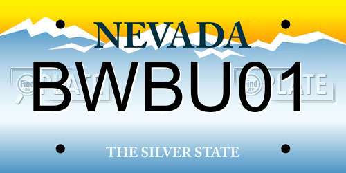 BWBU01 Nevada License Plate