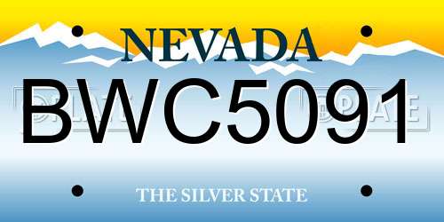 BWC5091 Nevada License Plate