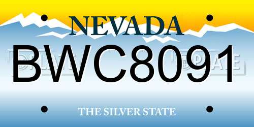BWC8091 Nevada License Plate