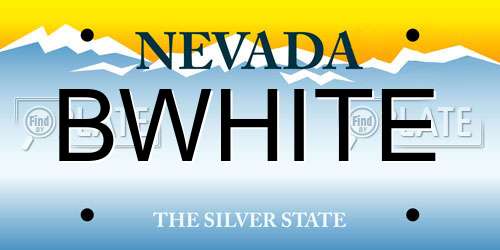 BWHITE Nevada License Plate