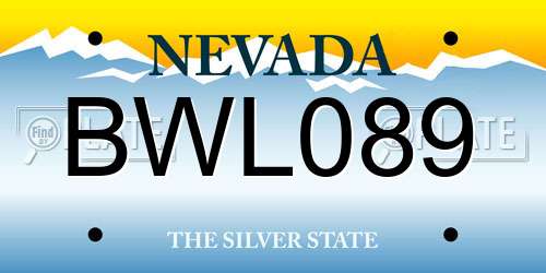 BWL089 Nevada License Plate