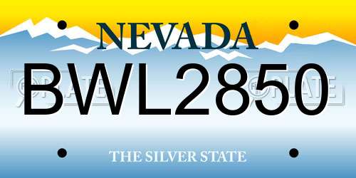 BWL2850 Nevada License Plate