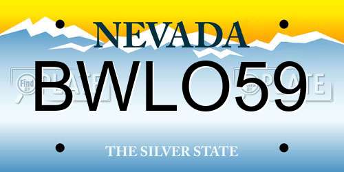BWLO59 Nevada License Plate