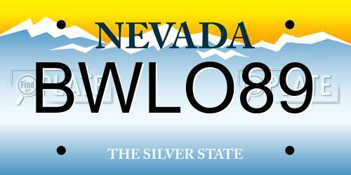 BWLO89 Nevada License Plate