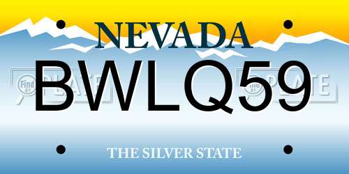 BWLQ59 Nevada License Plate