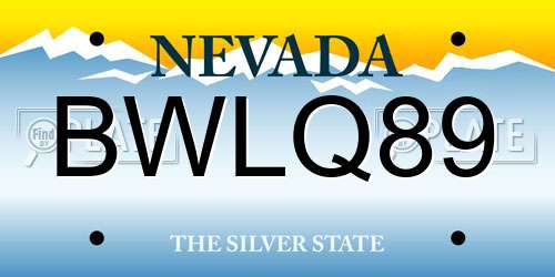 BWLQ89 Nevada License Plate