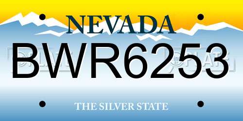 BWR6253 Nevada License Plate