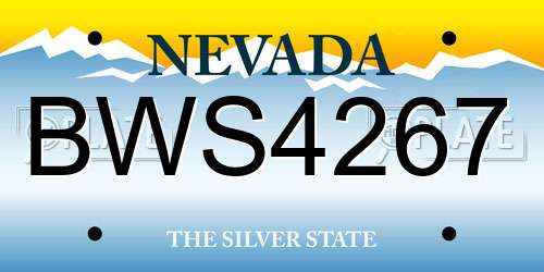 BWS4267 Nevada License Plate