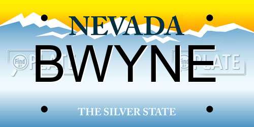 BWYNE Nevada License Plate