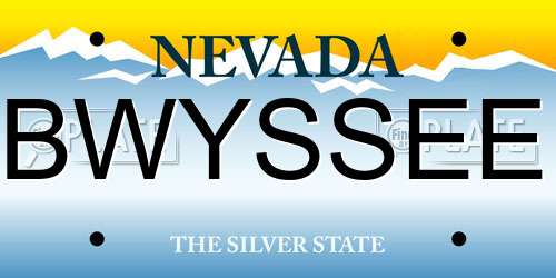 BWYSSEE Nevada License Plate