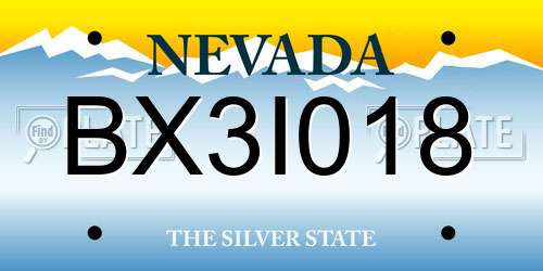 BX3I018 Nevada License Plate