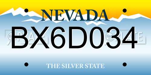 BX6D034 Nevada License Plate