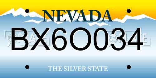 BX6O034 Nevada License Plate