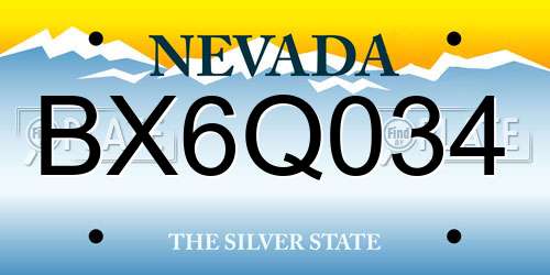 BX6Q034 Nevada License Plate