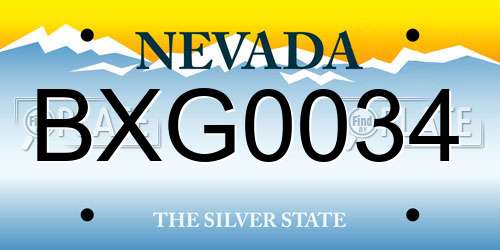 BXG0034 Nevada License Plate