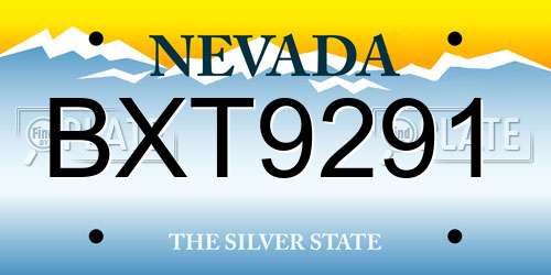 BXT9291 Nevada License Plate