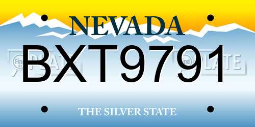BXT9791 Nevada License Plate