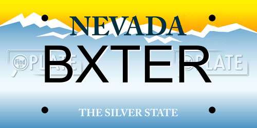 BXTER Nevada License Plate