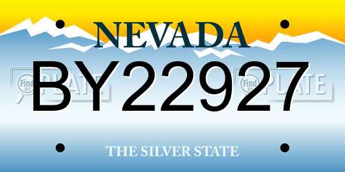 BY22927 Nevada License Plate