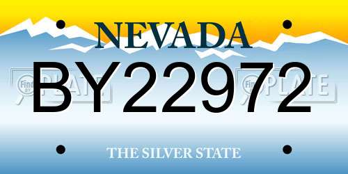 BY22972 Nevada License Plate