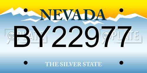 BY22977 Nevada License Plate