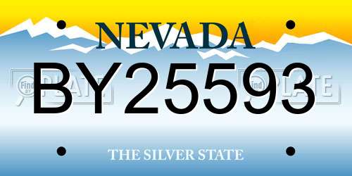 BY25593 Nevada License Plate