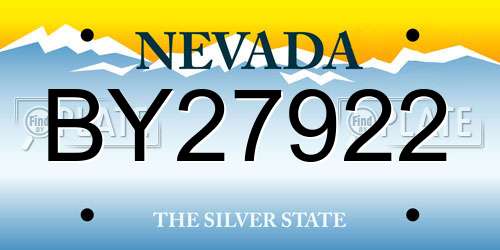 BY27922 Nevada License Plate