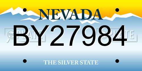 BY27984 Nevada License Plate