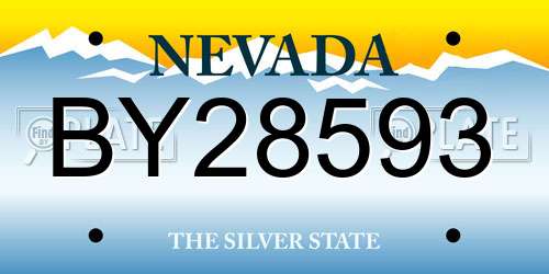 BY28593 Nevada License Plate