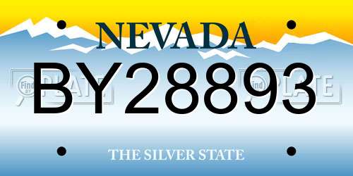 BY28893 Nevada License Plate