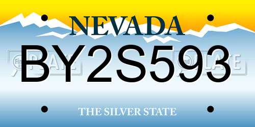 BY2S593 Nevada License Plate