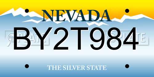 BY2T984 Nevada License Plate