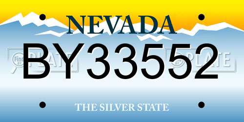 BY33552 Nevada License Plate