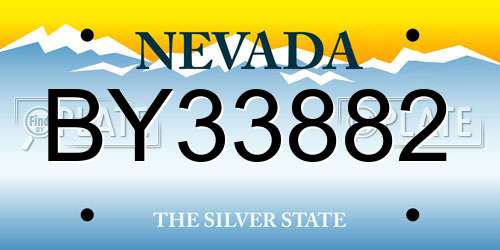 BY33882 Nevada License Plate