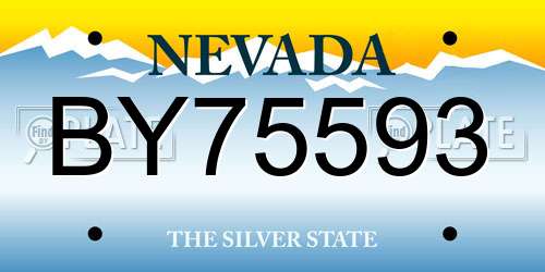 BY75593 Nevada License Plate