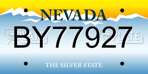 BY77927 Nevada License Plate