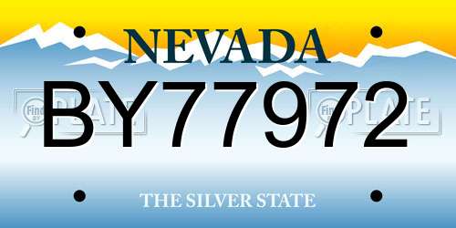 BY77972 Nevada License Plate