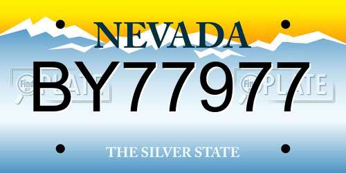 BY77977 Nevada License Plate