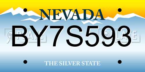 BY7S593 Nevada License Plate