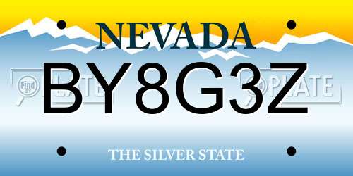 BY8G3Z Nevada License Plate